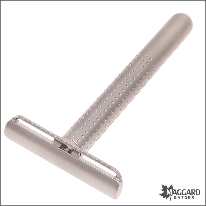Tatara Razors Amakuni Titanium Single Edge Safety Razor, Matte Silver
