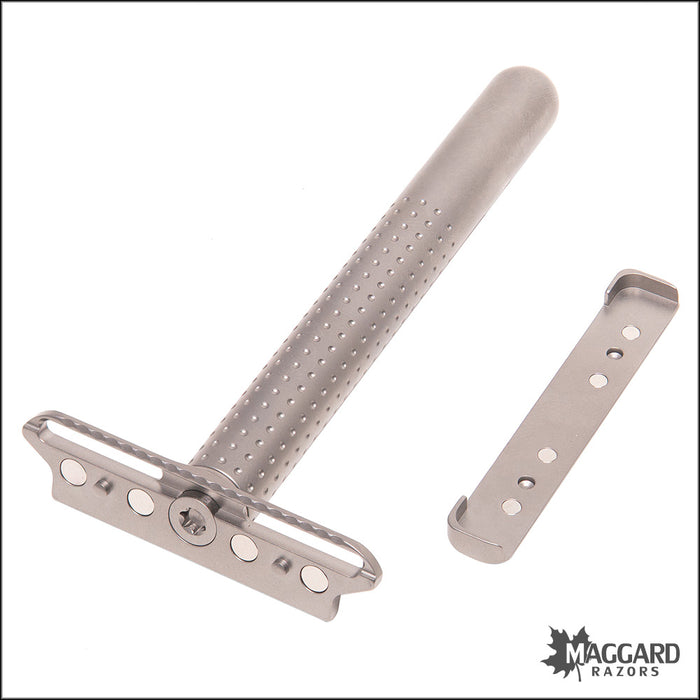 Tatara Razors Amakuni Titanium Single Edge Safety Razor, Matte Silver