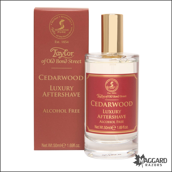 Taylor of Old Bond Street Cedarwood Aftershave Splash, 50ml - Alcohol Free
