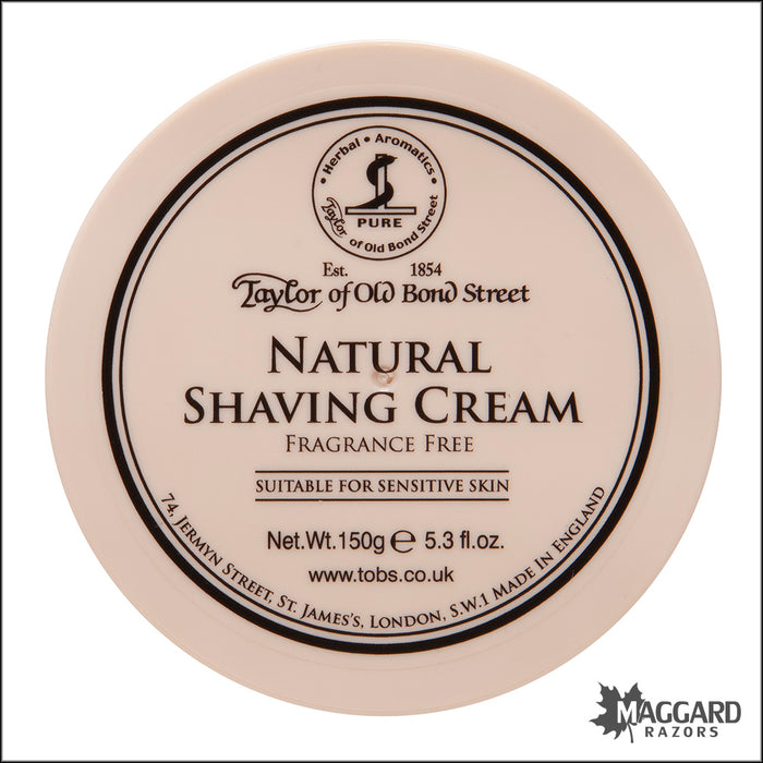 Taylor of Old Bond Street Natural Shave Cream, 150g - Unscented
