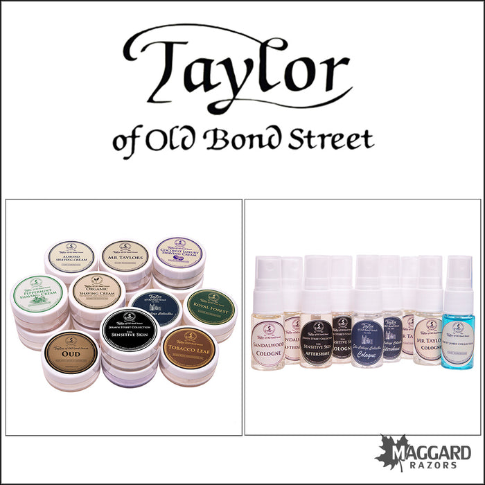 Taylor of Old Bond Street Shaving Cream Aftershave and Cologne Samples