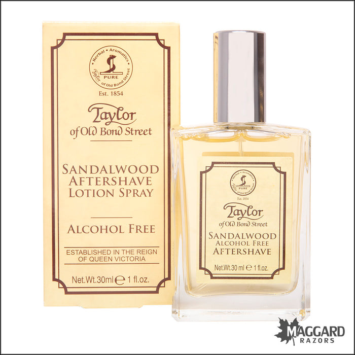 Taylor of Old Bond Street Sandalwood Aftershave Spray, 30ml - Alcohol Free