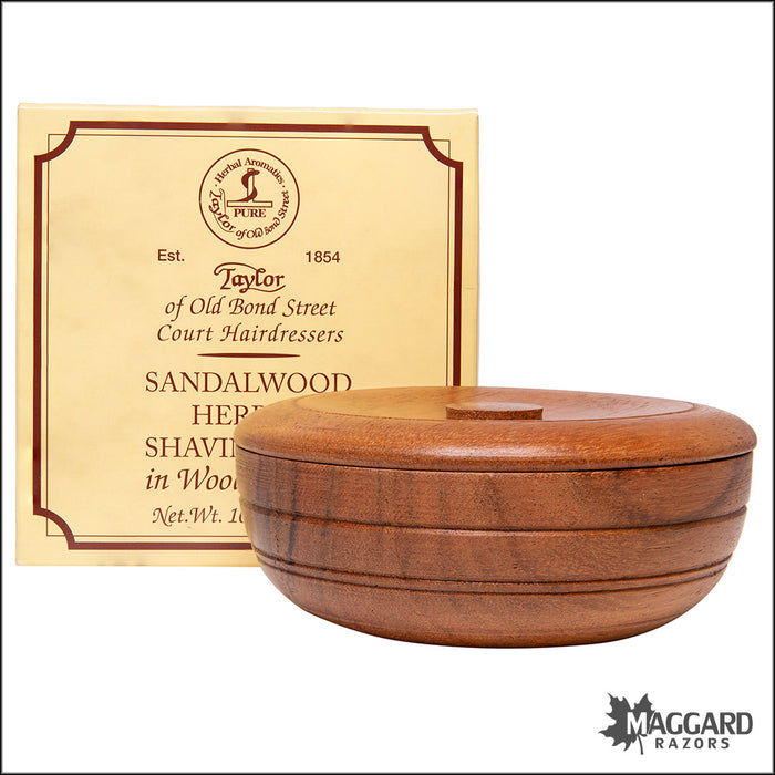 Taylor of Old Bond Street Sandalwood Herbal Shaving Soap in Wood Bowl, 100g