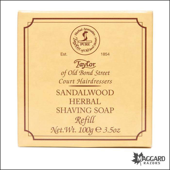 Taylor of Old Bond Street Sandalwood Herbal Shaving Soap Refill, 100g