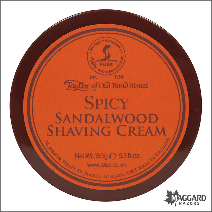 Taylor of Old Bond Street Spicy Sandalwood Shave Cream, 150g
