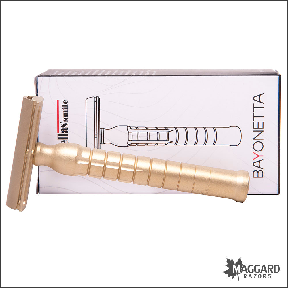 The Goodfellas' Smile Bayonetta Machined Brass DE Safety Razor, Satin Finish