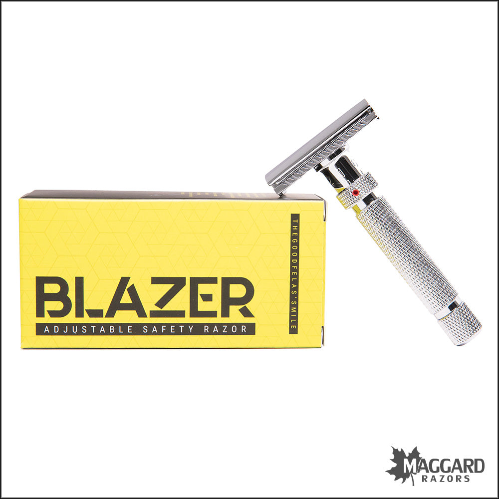 The Goodfellas' Smile Blazer Adjustable DE Safety Razor, Polished
