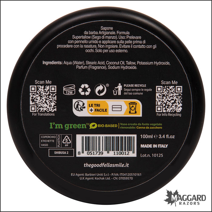 The Goodfellas' Smile Shibusa 2 Tallow Shaving Soap, 3.4oz
