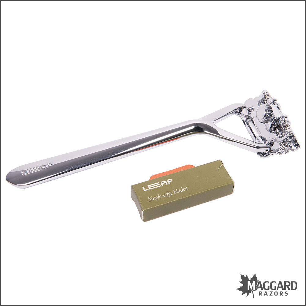 Leaf Single Edge Multiblade Pivoting Head Razor, with Starter Blades ...