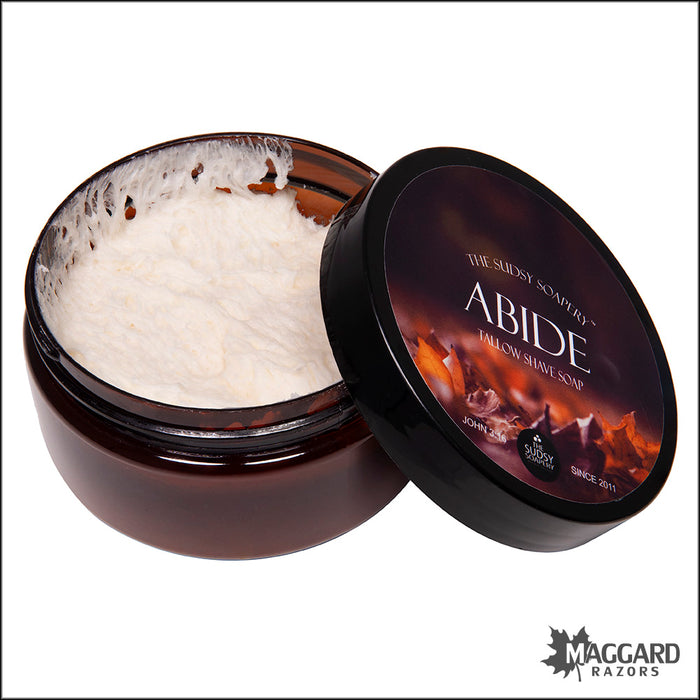 The Sudsy Soapery Abide Beef Tallow Shaving Soap, 5.5oz