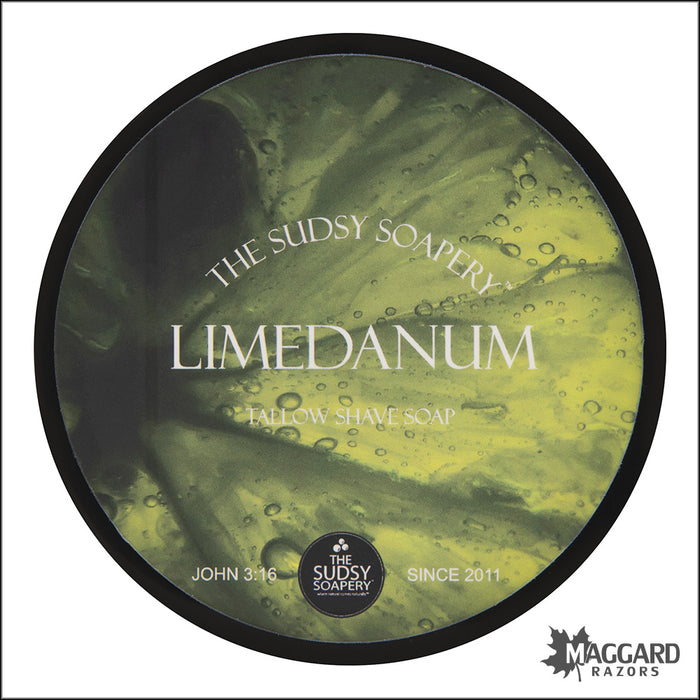 The Sudsy Soapery Limedanum Tallow Shaving Soap, 5.5oz