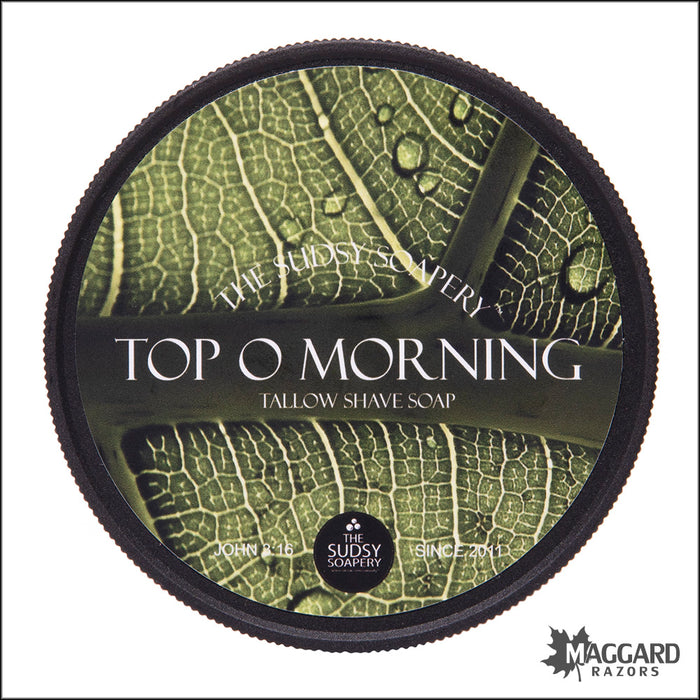 The Sudsy Soapery Top O' the Morning Artisan Tallow Shaving Soap, 5.5oz