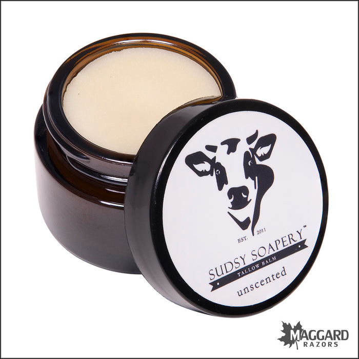 The Sudsy Soapery Unscented Grass Fed Tallow and Shea Balm, 1oz