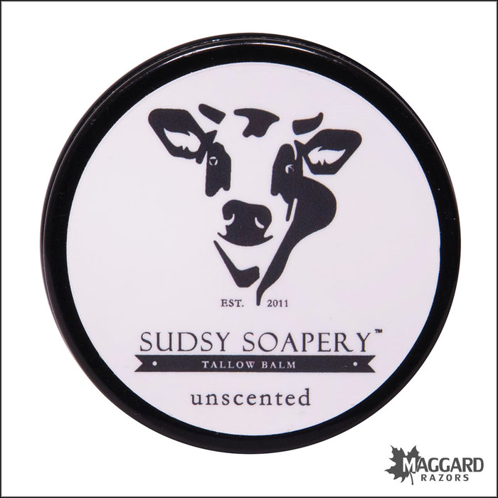 The Sudsy Soapery Unscented Grass Fed Tallow and Shea Balm, 1oz