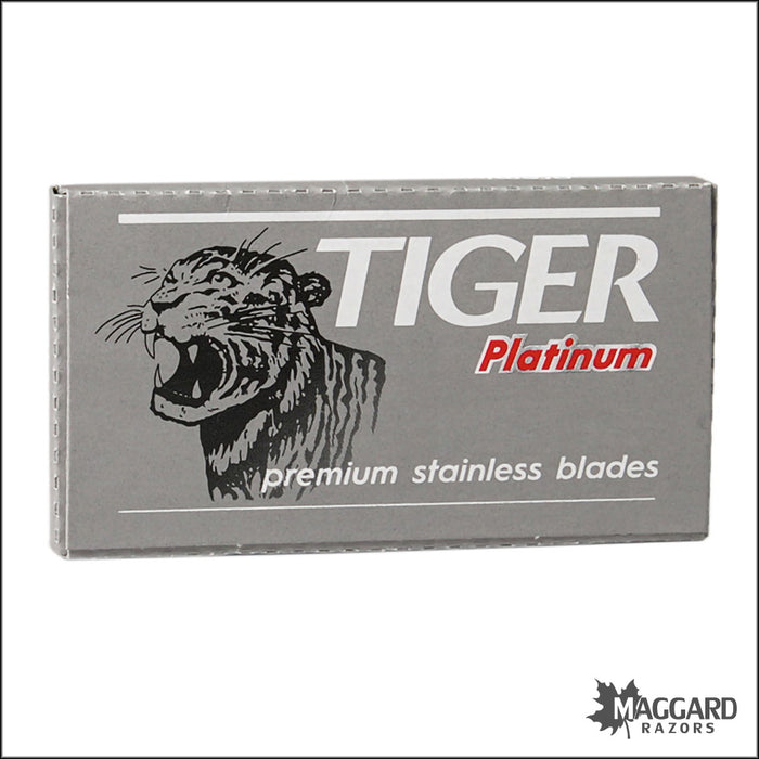 Tiger Platinum Premium Stainless DE Safety Razor Blades, 5 Blades