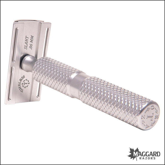 Timeless Razor Machined Aluminum Slant DE Safety Razor, with Stand ...