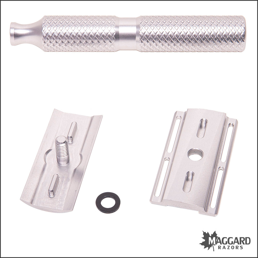 Slanted Safety Razor Timeless Razor Machined Aluminum Slant DE Safety Razor, with Stand ...