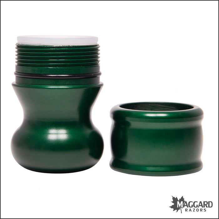 Timeless Razor TRBR Adjustable Aluminum Shaving Brush Handle, Holds 9 Different Knots, Green Handle