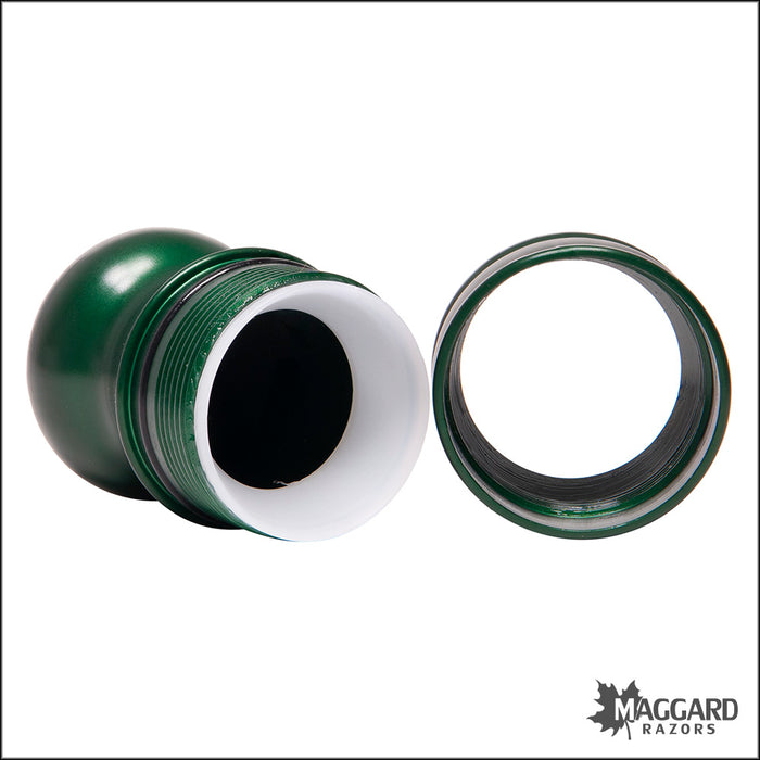 Timeless Razor TRBR Adjustable Aluminum Shaving Brush Handle, Holds 9 Different Knots, Green Handle