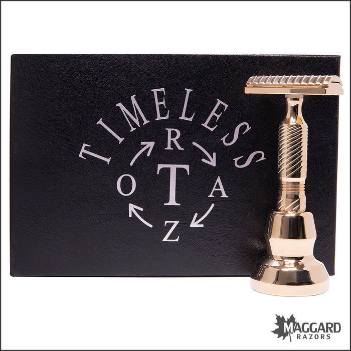 Timeless Razor Model TRBR38 Bronze Solid Bar Safety Razor, with Stand