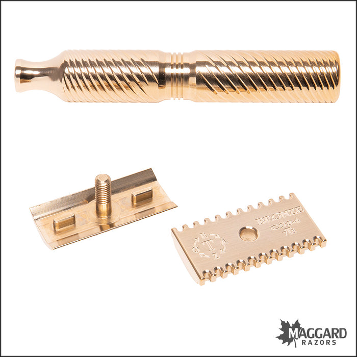 Timeless Razor Model TRBR78 Bronze Open Comb DE Safety Razor