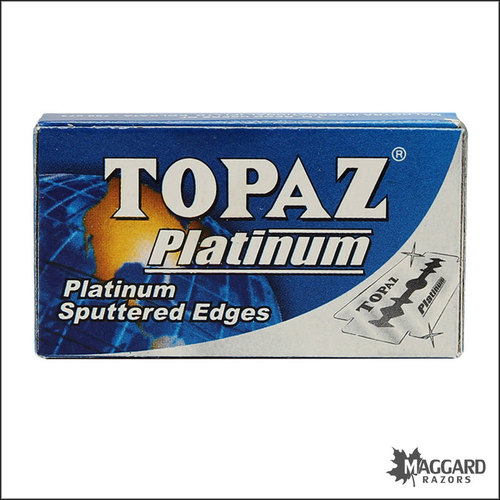Topaz Platinum Double Edge Safety Razor Blades, 10 blades
