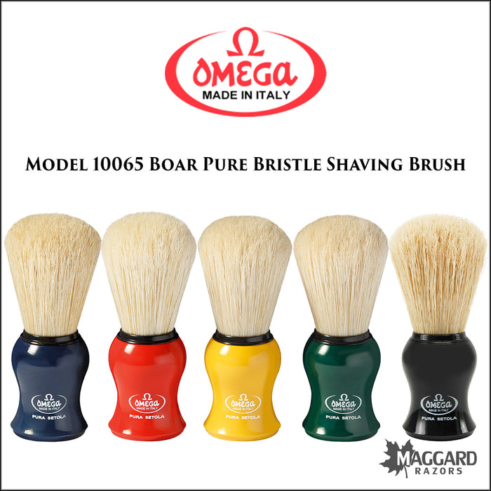 Omega Model 10065 Boar Bristle Shaving Brush Handle Color Varies, 23mm