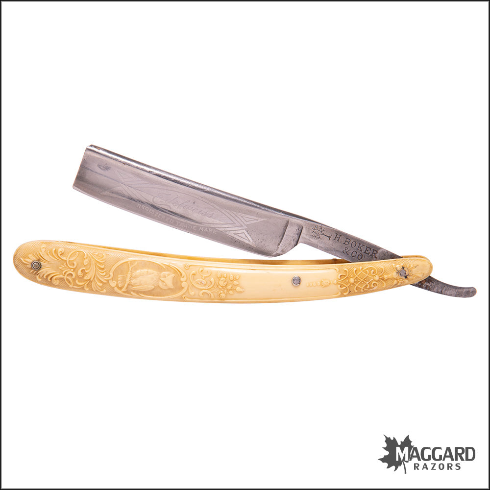 1005 Vintage Straight Razor - H. Boker & Co. 5/8 Edelweiss