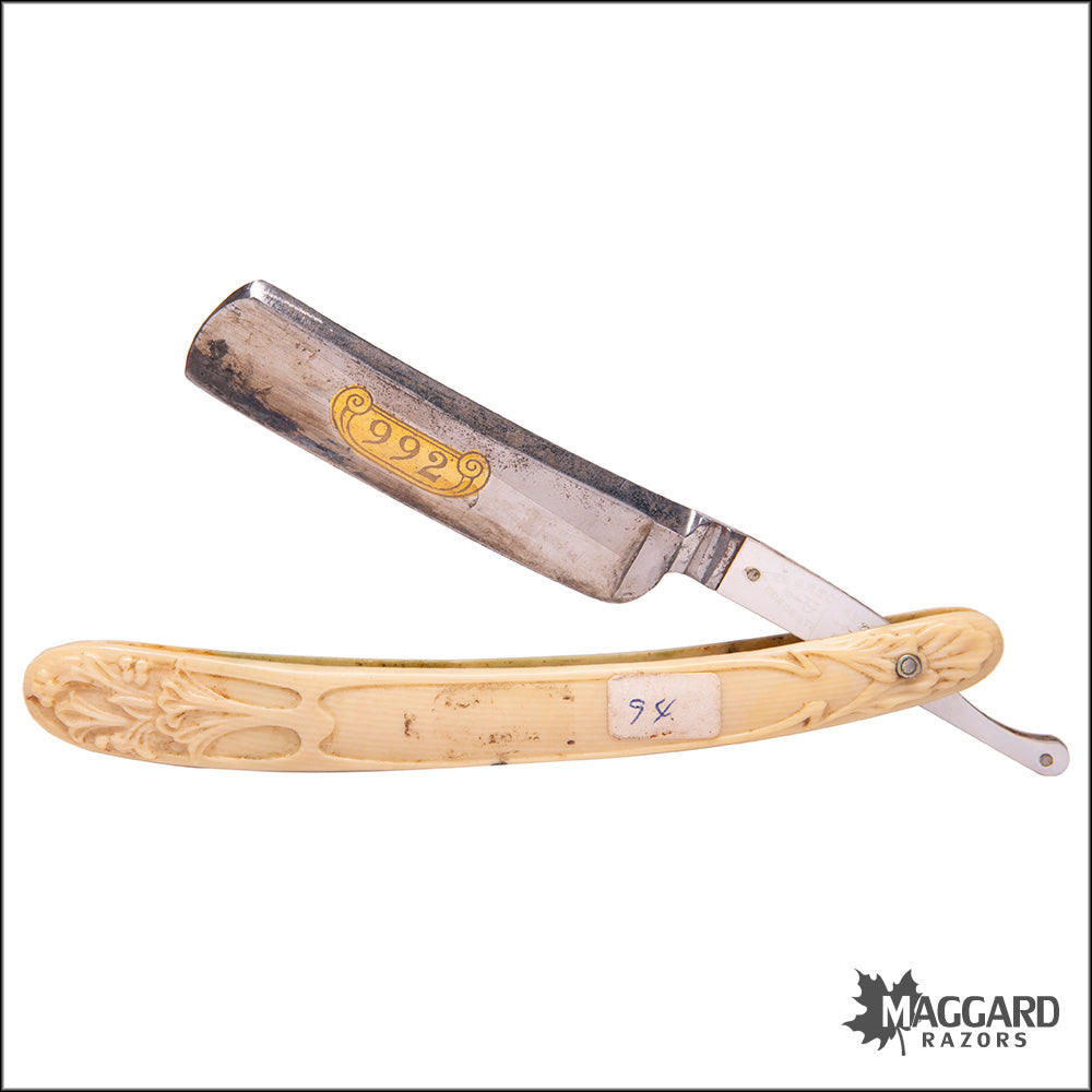 1018 Vintage Straight Razor - J R Torrey MOP Tang — Maggard Razors