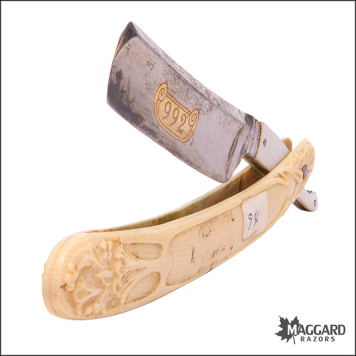 Jr Torrey Razor #1018 Vintage Straight Razor - J R Torrey MOP Tang — Maggard Razors