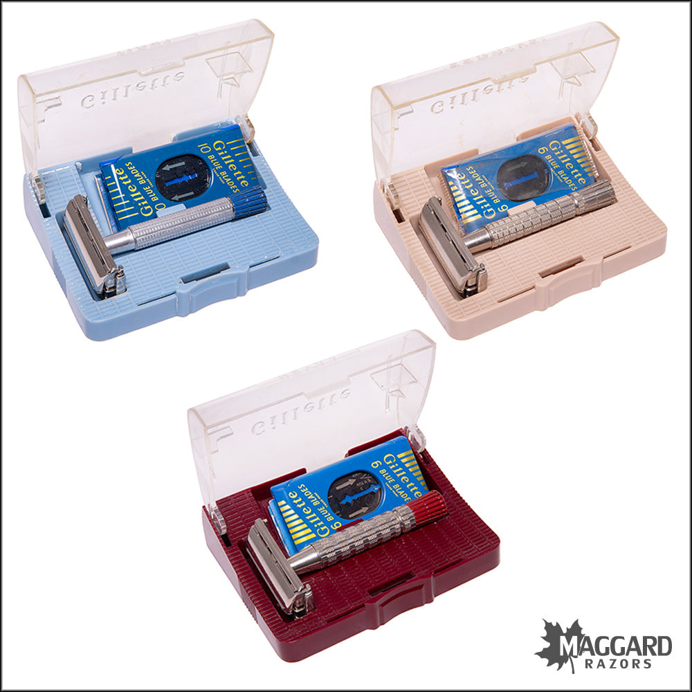 #1087 Gillette Superspeed 3-razor Flare tip set 1950s — Maggard Razors
