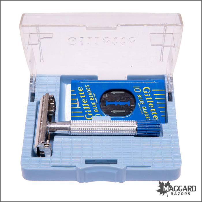 #1104 Gillette Blue Tip (Light) Superspeed Razor 1957 — Maggard Razors