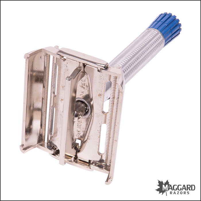 Light Blue Handheld Razor #1104 Gillette Blue Tip (Light) Superspeed Razor 1957 — Maggard Razors