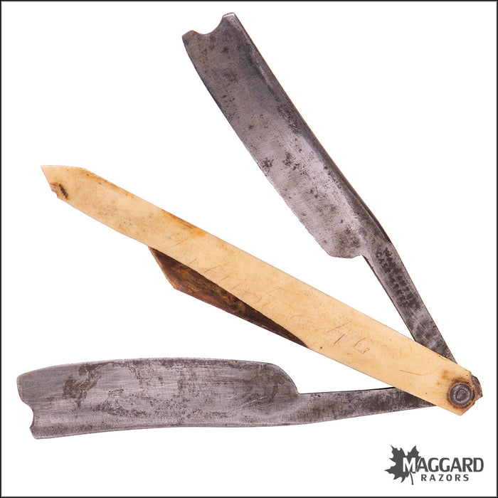 1870s Razor #1108 Vintage Straight Razor - Cast Steel Butterfly, Double Blade ca ...