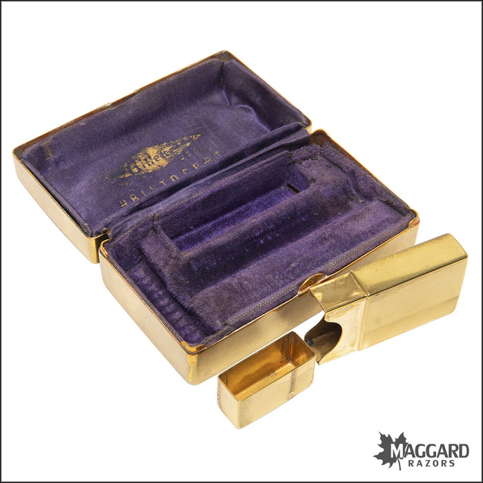 #1126 Gillette Gold OC Aristocrat Adjustable Razor, Cased, 1930s