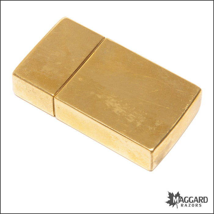 #1140 Vintage Gillette Gold Plated Blade Holder, Includes 9 NOS Gillette Blue Blades