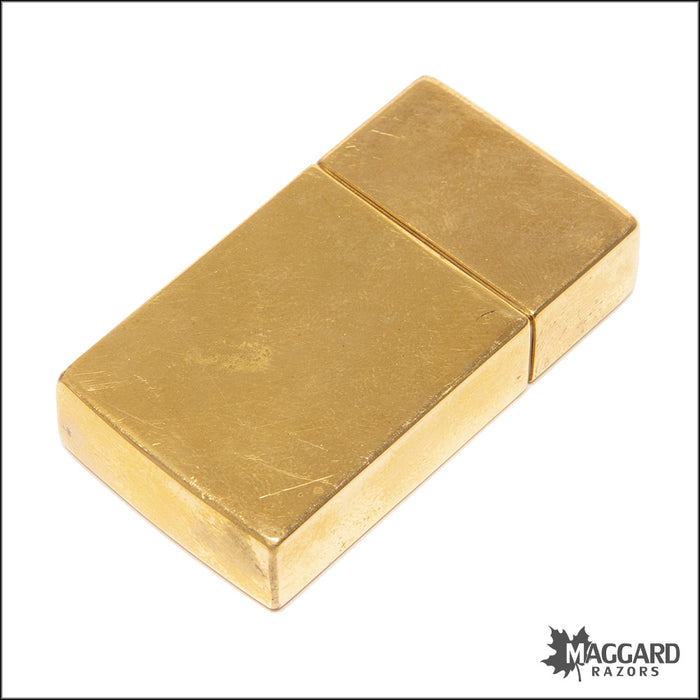 #1140 Vintage Gillette Gold Plated Blade Holder, Includes 9 NOS Gillette Blue Blades