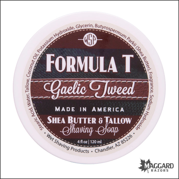 WSP Gaelic Tweed Formula T Tallow Shaving Soap, 4oz