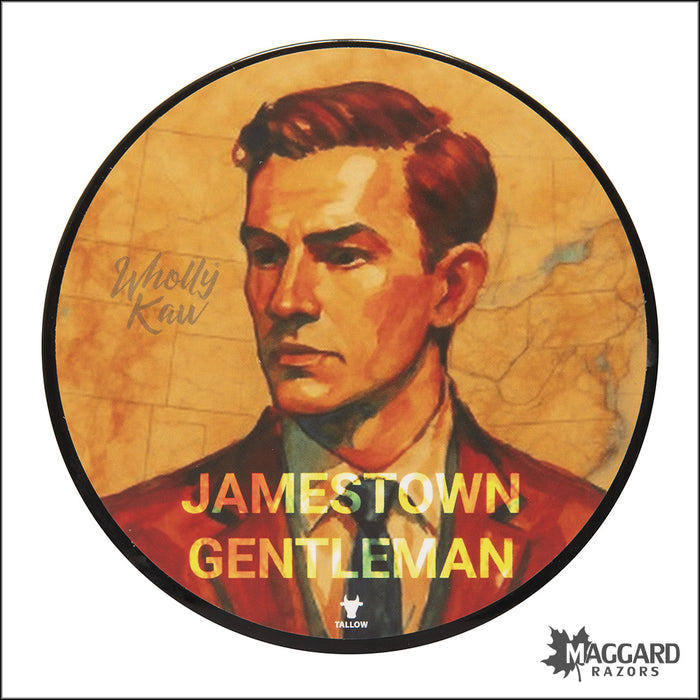 Wholly Kaw Jamestown Gentleman Artisan Tallow Shaving Soap, 4oz - Siero Base