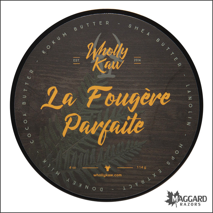 Wholly Kaw La Fougère Parfaite Artisan Tallow Shaving Soap, 4oz