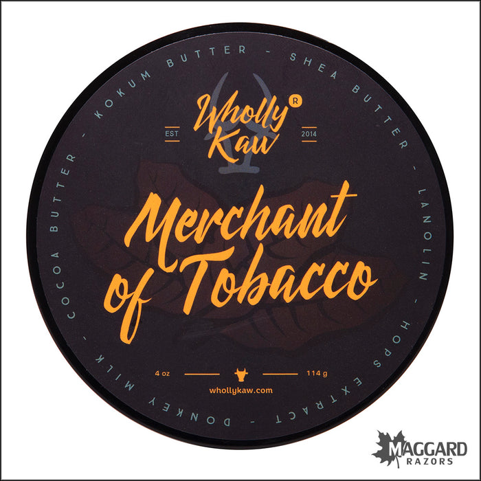 Wholly Kaw Merchant of Tobacco Tallow Shaving Soap, 4oz