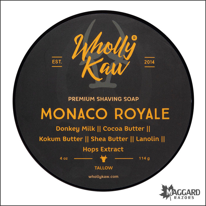 Wholly Kaw Monaco Royale Tallow Shaving Soap, 4oz