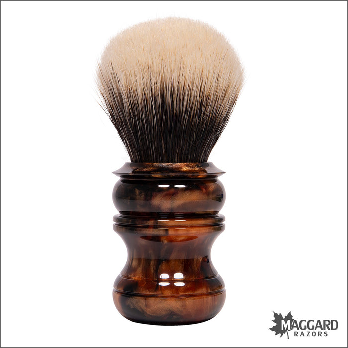 Wolf Whiskers 2024-4199-36 Bishop Handle Custom Color with Maggard Razors SHD Badger Bulb Knot, 26mm