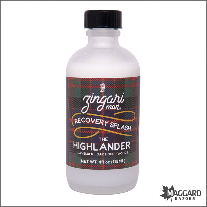 Zingari Man The Highlander Aftershave Recovery Splash, 4oz - Alcohol Free