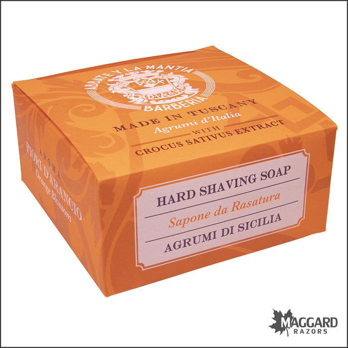 Abbate Y La Mantia Agrumi di Sicilia - Neroli Siciliano Hard Shaving Soap, 150g