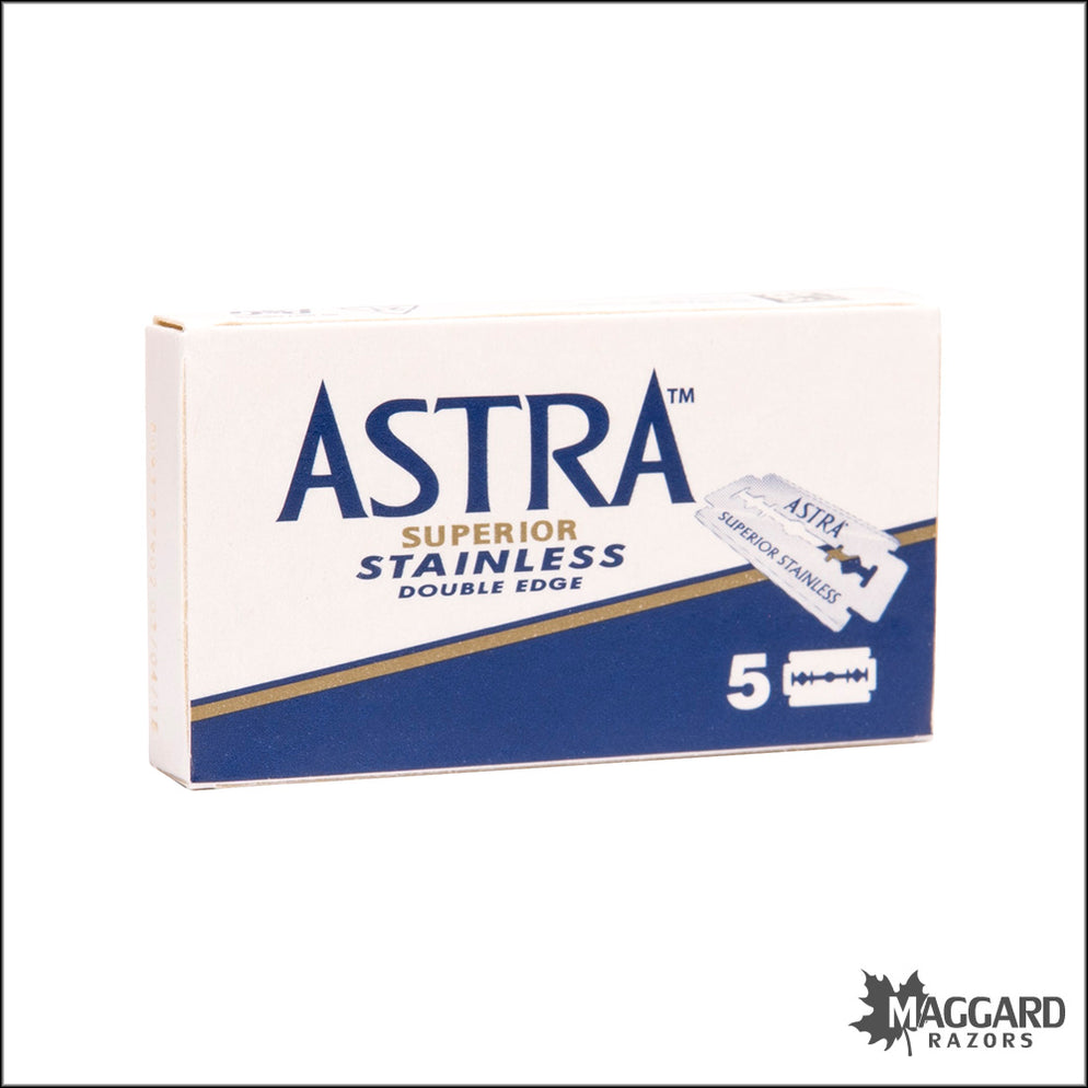 Astra Stainless Double Edge Razor Blades, 5 blades — Maggard Razors