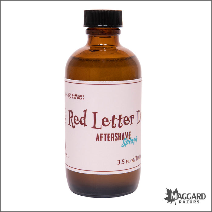 Barrister and Mann Red Letter Day Artisan Aftershave Splash, 3.5oz - Limited Edition