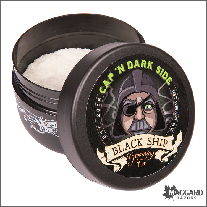 Black Ship Grooming Co. Cap'n Dark Side Shaving Soap, 4oz