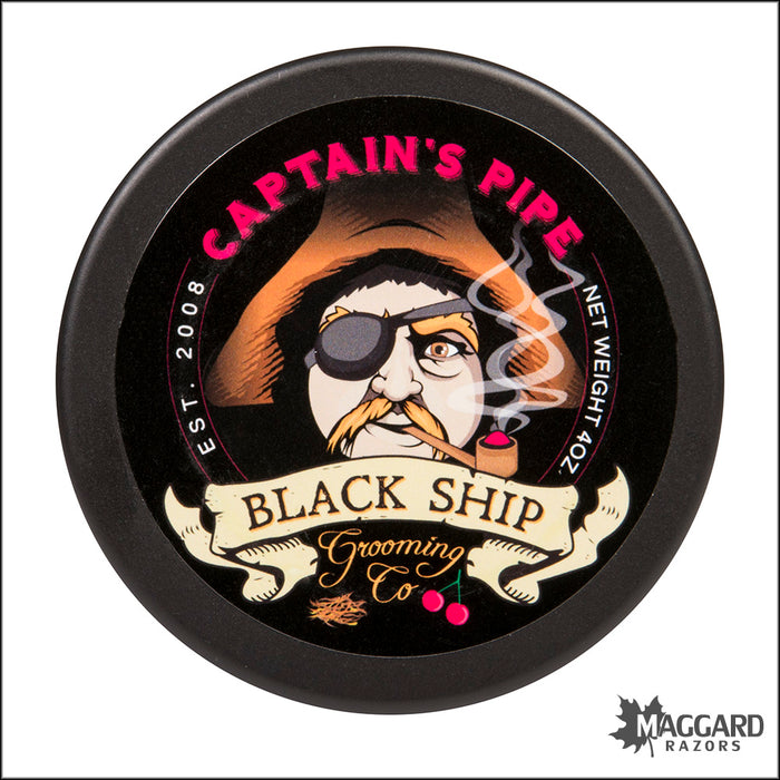 Black Ship Grooming Co. Captain's Pipe Shaving Soap, 4oz