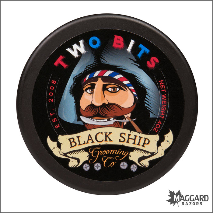 Black Ship Grooming Co. Two Bits Shaving Soap, 4oz